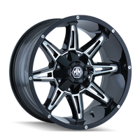 Mayhem 8090 Rampage 17x9 / 5x114.3 BP / -12mm Offset / 87mm Hub Black w/ Milled Spokes Wheel