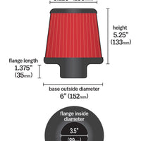 AEM 3.5 in Short Neck 5 in Element Filter