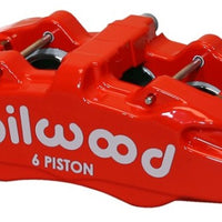 Wilwood Caliper-Forged Dynapro 6 5.25in Mount-Red-R/H 1.62/1.38in/1.38in Pistons 1.10in Disc