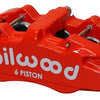 Wilwood Caliper-Forged Dynapro 6 5.25in Mount-Red-R/H 1.62/1.38in/1.38in Pistons 1.10in Disc