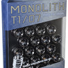 Project Kics 14 x 1.5 Glorious Black T1/07 Monolith Lug Nuts - 20 Pcs