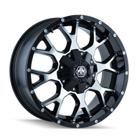 Mayhem 8015 Warrior 20x10 / 6x135 BP / -25mm Offset / 106mm Hub Black/Machined Face Wheel