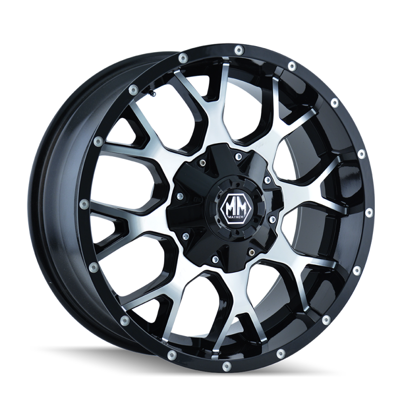 Mayhem 8015 Warrior 20x9 / 6x135 BP / 0mm Offset / 106mm Hub Black/Machined Face Wheel