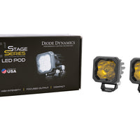 Diode Dynamics Stage Series C1 LED Pod Pro - Yellow Spot Standard ABL (Pair)