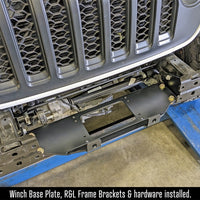 RockJock JL/JT Winch Plate Kit Steel Bumper