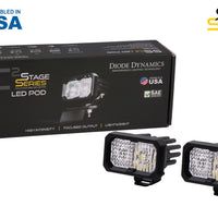 Diode Dynamics Stage Series 2 In LED Pod Sport - White Driving Standard ABL (Pair)