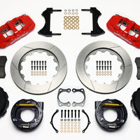 Wilwood AERO4 Rear P-Brake Kit 14.00in Red Big Ford New Style 2.50in Offset