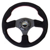 NRG Reinforced Steering Wheel (320mm) Suede w/Red Stitch