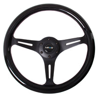 NRG Classic Wood Grain Steering Wheel (350mm) Black Paint Grip w/Black 3-Spoke Center