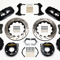 Wilwood AERO4 Rear P-Brake Kit 14.00in Drilled Mopar/Dana 2.36in Off w/Snap Ring Brng