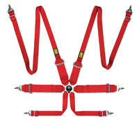 OMP First 3/2 Racing Harness Red