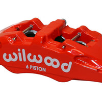 Wilwood Caliper-Forged Dynapro 6 5.25in Mount-Red-L/H 1.62/1.38in/1.38in Pistons .38in Disc