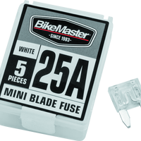 BikeMaster 5Piece 25A Replacement Mini Blade Fuse