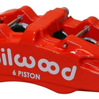 Wilwood Caliper-Forged Dynapro 6 5.25in Mount-Red-R/H 1.62/1.12/1.12in Pistons 1.10in Disc