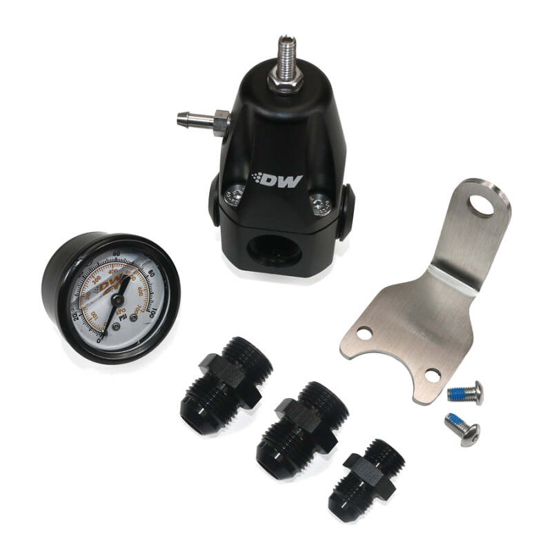 DeatschWerks DWR1000 AFPR + Pressure Gauge + 8AN & 6AN Fittings - Anodized Black