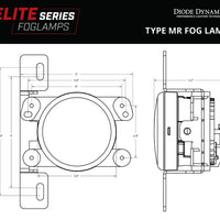 Diode Dynamics Elite Series Type MR Fog Lamps - Yellow (Pair)