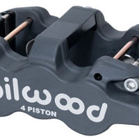 Wilwood Caliper-Aero4-R/H - Black Anodize 1.88/1.62in Pistons 1.25in Disc