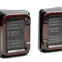 Raxiom 07-18 Jeep Wrangler JK Axial Series LED Halo Tail Lights- Black Housing (Dark Smoked Lens)