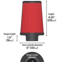 AEM 3 in x 9 in Dryflow Air Filter