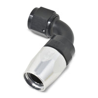 Russell Performance -10 AN Black/Silver 90 Degree Full Flow Hose End