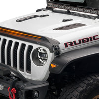 AVS 2018-2019 Jeep Wrangler (JL) Aeroskin Low Profile Hood Shield w/ Lights - Black