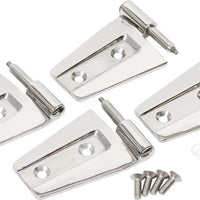 Kentrol 07-18 Jeep Wrangler JK Door Hinge Set 4 Pieces 2 Door - Polished Silver