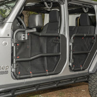 Rugged Ridge Fortis Tube Door Covers Rear Pair Black 18-20 Jeep Wrangler JLU