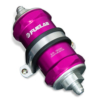 Fuelab 818 In-Line Fuel Filter Standard -6AN In/Out 10 Micron Fabric - Purple