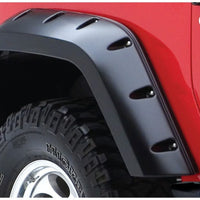 Bushwacker 07-18 Jeep Wrangler Max Pocket Style Flares 2pc Extended Coverage - Black