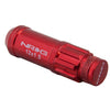 NRG 700 Series M12 X 1.5 Steel Lug Nut w/Dust Cap Cover Set 21 Pc w/Locks & Lock Socket - Red