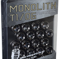 Project Kics 12 x 1.5 Glorious Black T1/06 Monolith Lug Nuts - 20 Pcs