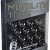 Project Kics 12 x 1.5 Glorious Black T1/06 Monolith Lug Nuts - 20 Pcs