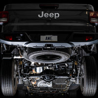 AWE Tuning 20-21 Jeep Gladiator JT 3.6L Tread Edition Cat-Back Single Side Exhaust - Diamond Blk Ti