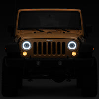 Raxiom 07-18 Jeep Wrangler JK Axial Series LED Headlights- Black Housing (Clear Lens)