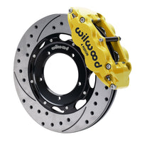 Wilwood 69-89 Porsche 911 Front Superlite Brake Kit 3.5in MT Drilled & Slotted Face - Yellow