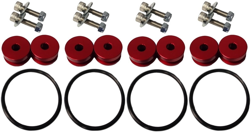 Torque Solution Billet Bumper Quick Release Kit Combo (Red): Universal