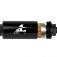 Aeromotive In-Line Filter - (AN -8 Male) 10 Micron Fabric Element Bright Dip Black Finish