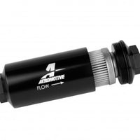 Aeromotive In-Line Filter - (AN-6 Male) 40 Micron Stainless Mesh Element Bright Dip Black Finish