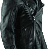 River Road Ironclad Classic Leather Jacket Black Womens - Small