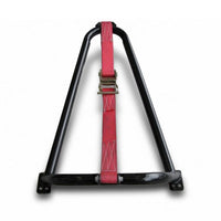 N-Fab Bed Mounted Tire Carrier Universal - Gloss Black - Red Strap