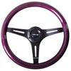 NRG Classic Wood Grain Steering Wheel (350mm) Purple Pearl/Flake Paint w/Black 3-Spoke Center