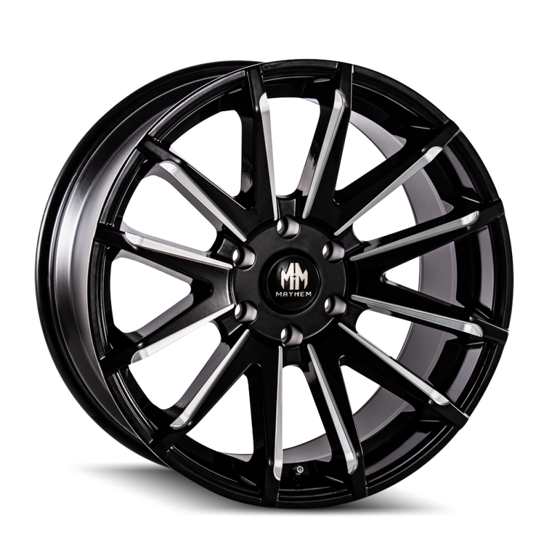 Mayhem 8109 Crossfire 22x9.5 / 6x135 BP / 25mm Offset / 87.1mm Hub Black w/ Milled Spokes Wheel