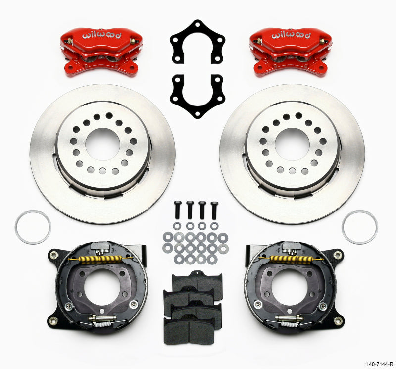 Wilwood Forged Dynalite P/S Park Brake Kit Red Mopar/Dana 2.36in Off w/Snap Ring Brng