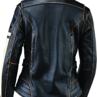 River Road Dame Vintage Leather Jacket Black Womens - Small