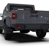 Rally Armor 19-24 Jeep JT Gladiator (Mojave/Rubicon) Black Mud Flap w/Metallic Black Logo