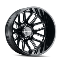 Mayhem 8107D Cogent Dually 20x8.25/8x210 BP/-192mm Offset/154.2mm Hub Black w/ Milled Spokes Wheel