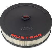 Ford Racing Air Cleaner Kit - Black Crinkle Finish w/ Red Mustang Emblem