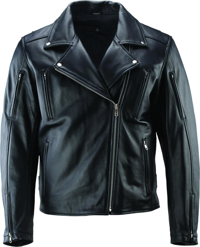 River Road Ironclad Classic Leather Jacket Black - Medium