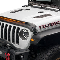 AVS 2018-2019 Jeep Wrangler (JL) Aeroskin Low Profile Hood Shield w/ Lights - Black