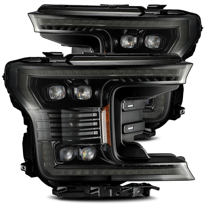 AlphaRex 18-20 Ford F-150 NOVA LED Proj Headlight Plank Style Alpha Blk w/Activ Light/Seq Signal/DRL